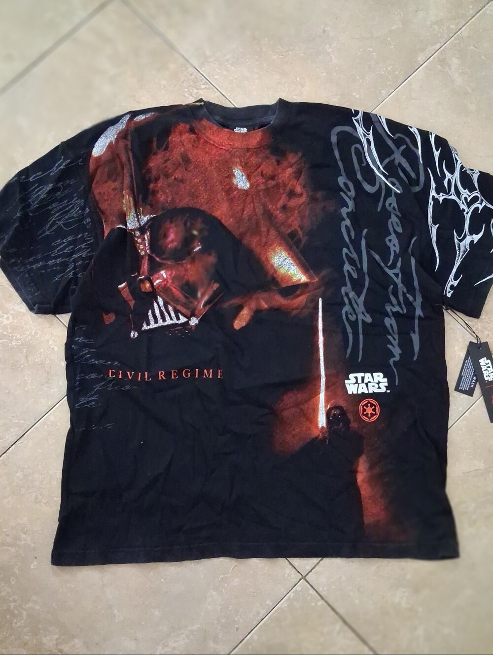 Star Wars Black & Red Darth Vader Graphic Short Sleeve Tee